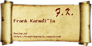 Frank Karméla névjegykártya